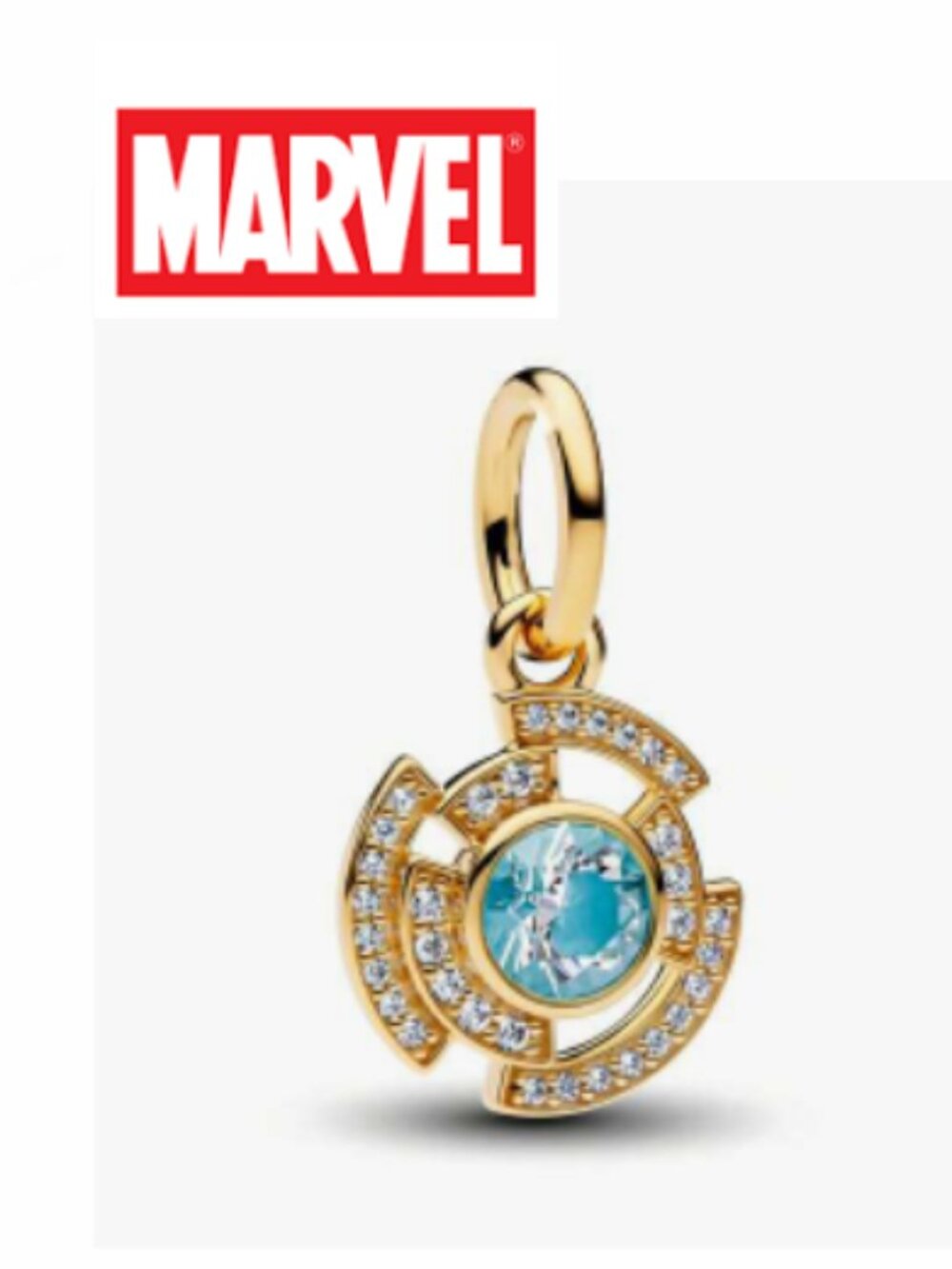 New Iron Man Arc Reactor Gold Charm for Pandora type bracelet or Chain